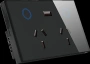 Premium Smart Double Power Point + USB BLK